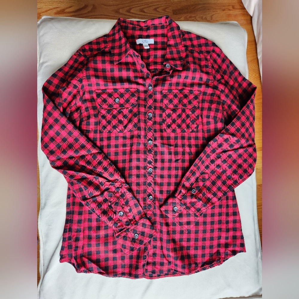 Croft and Barrow Red Plaid Flannel